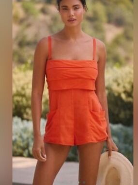 Anthropologie Tiered Bodice Pocketed Romper